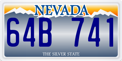 NV license plate 64B741