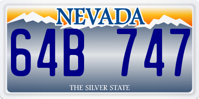 NV license plate 64B747