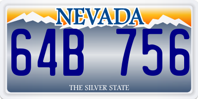 NV license plate 64B756