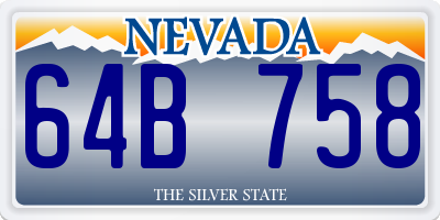 NV license plate 64B758