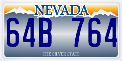 NV license plate 64B764
