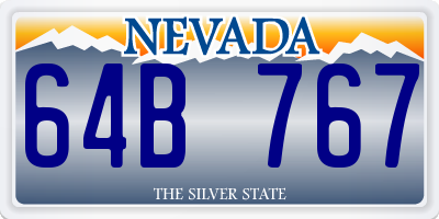 NV license plate 64B767