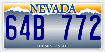 NV license plate 64B772