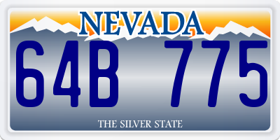 NV license plate 64B775