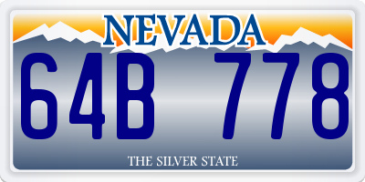 NV license plate 64B778