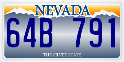 NV license plate 64B791
