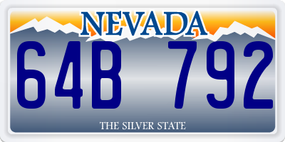 NV license plate 64B792