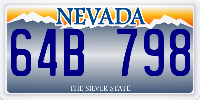 NV license plate 64B798