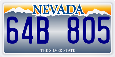 NV license plate 64B805