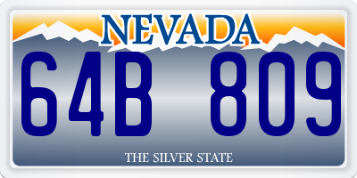 NV license plate 64B809
