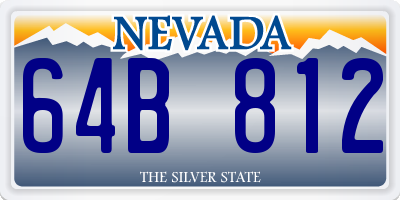 NV license plate 64B812