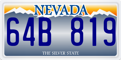 NV license plate 64B819