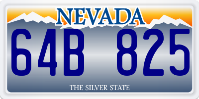 NV license plate 64B825
