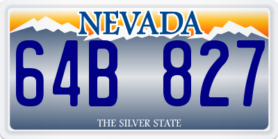NV license plate 64B827