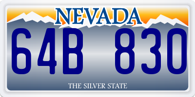 NV license plate 64B830