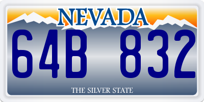 NV license plate 64B832