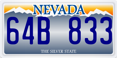 NV license plate 64B833