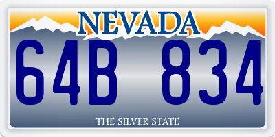 NV license plate 64B834