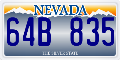 NV license plate 64B835