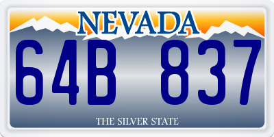 NV license plate 64B837