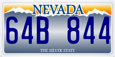 NV license plate 64B844