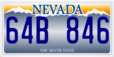 NV license plate 64B846