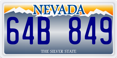 NV license plate 64B849