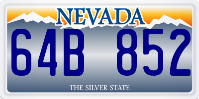 NV license plate 64B852