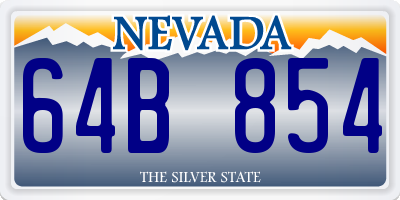 NV license plate 64B854