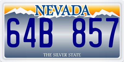 NV license plate 64B857