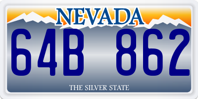 NV license plate 64B862