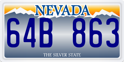 NV license plate 64B863