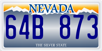 NV license plate 64B873