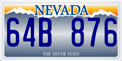 NV license plate 64B876