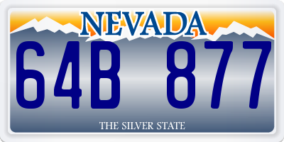 NV license plate 64B877
