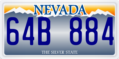 NV license plate 64B884