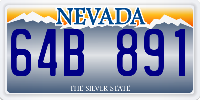 NV license plate 64B891