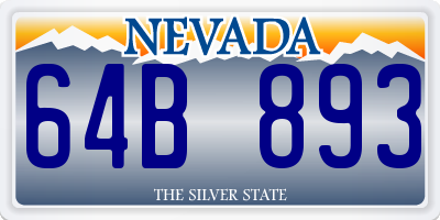 NV license plate 64B893