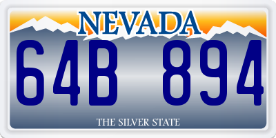 NV license plate 64B894