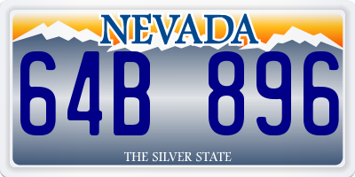 NV license plate 64B896