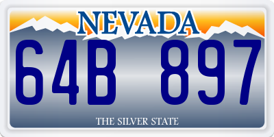 NV license plate 64B897