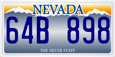 NV license plate 64B898