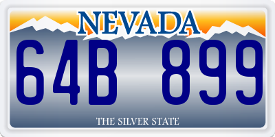 NV license plate 64B899