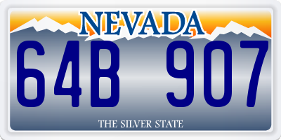 NV license plate 64B907