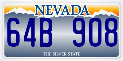 NV license plate 64B908