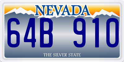 NV license plate 64B910