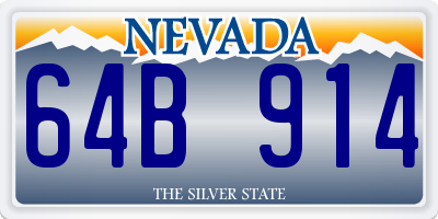 NV license plate 64B914