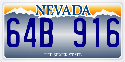 NV license plate 64B916