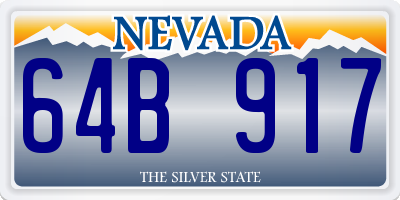 NV license plate 64B917