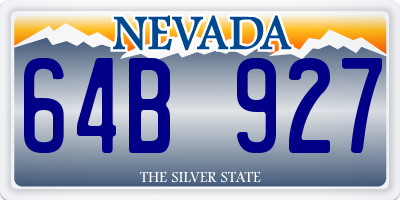 NV license plate 64B927